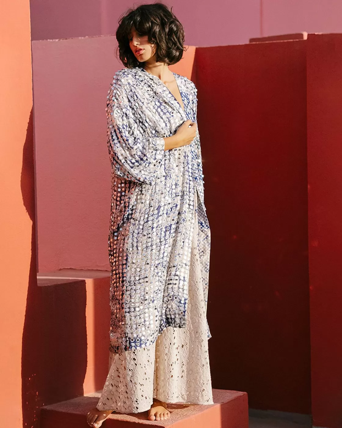 Mes Demoiselles Paris Kimonos & Ponchos>Kimono Dyonisos Bleu