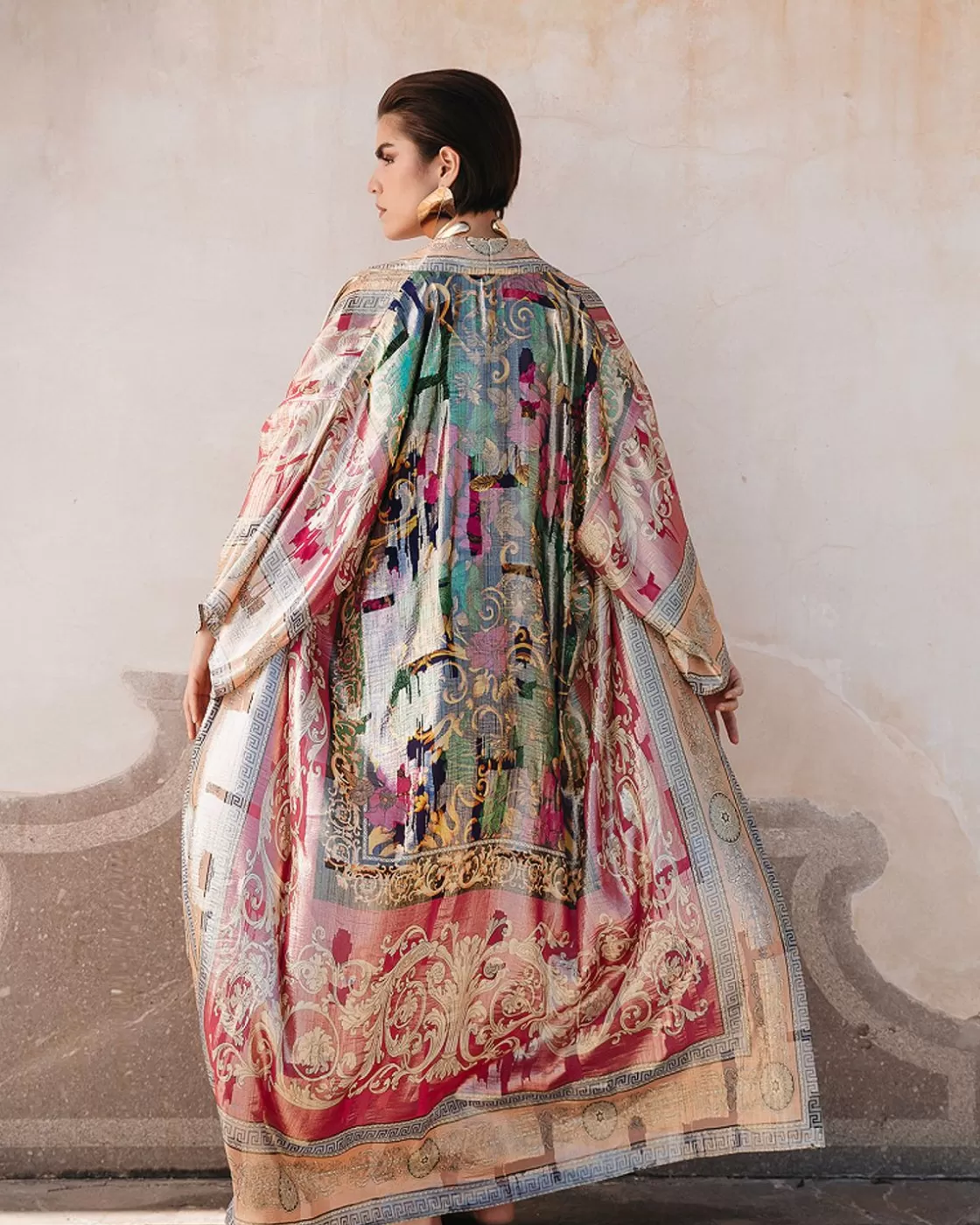 Mes Demoiselles Paris Kimonos & Ponchos>Kimono Reggio Imprime Rose