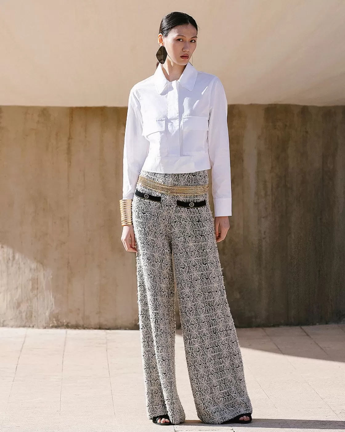 Mes Demoiselles Paris Pantalons>Pantalon Cayo Navy / Ecru