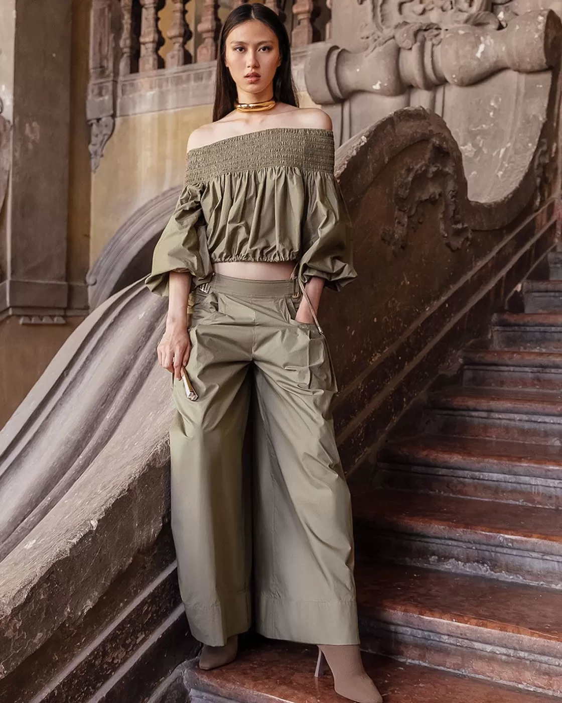 Mes Demoiselles Paris Pantalons>Pantalon Paline Kaki