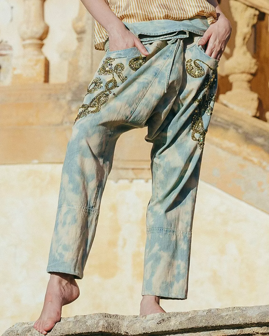 Mes Demoiselles Paris Pantalons>Pantalon Ursul Bleu