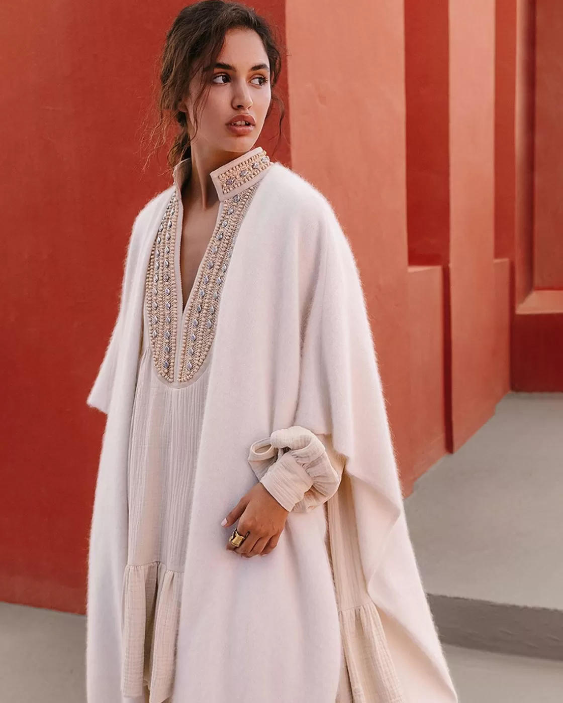 Mes Demoiselles Paris Kimonos & Ponchos>Poncho Ringo Blanc